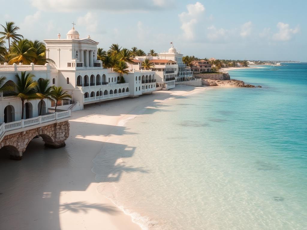 Coastal view of Cancún & Riviera Maya, Mexico